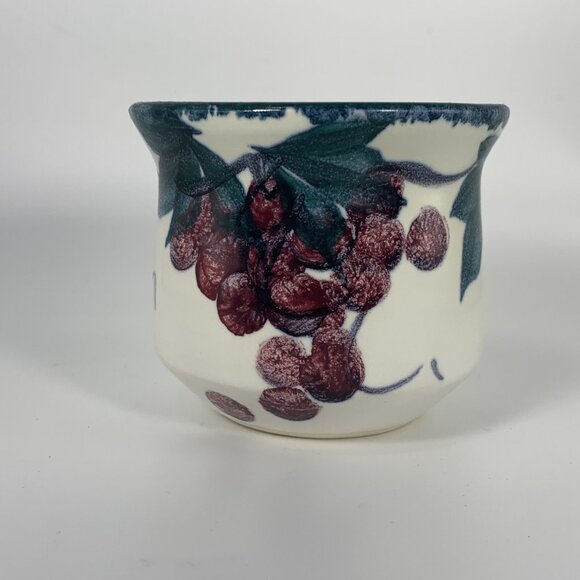 Nova Scotia Pottery Cream & Sugar Set Grape Design Studio Pottery Signed ‘Pentz’ - Picture 5 of 11
